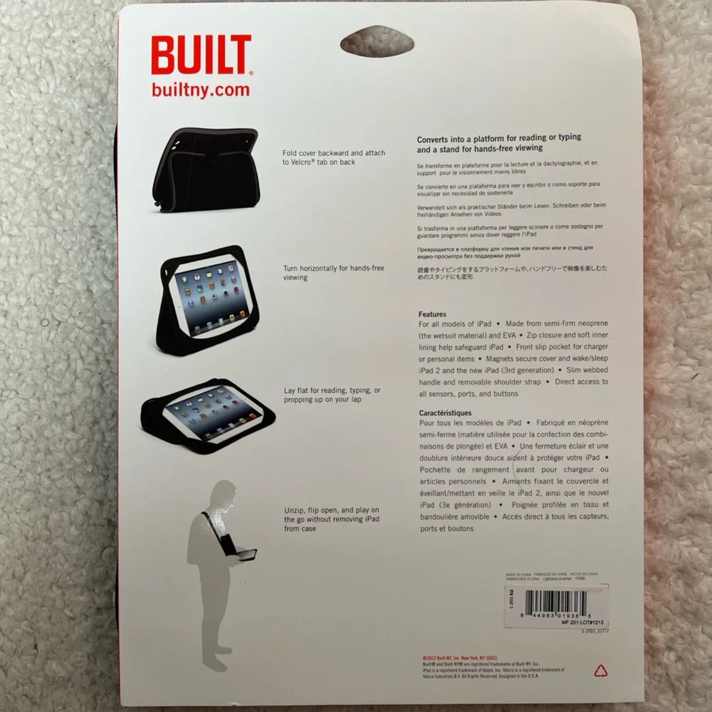 BUILT NY Neoprene Zip Folio Case for All iPads